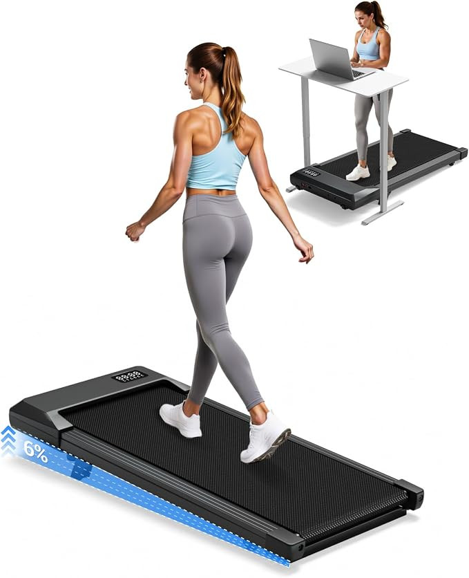 Superun Walking Pad with 6% Incline, Under Desk Treadmill for Home Office, 3 in 1 Portable Walkin... | Amazon (US)