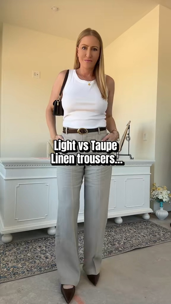Light vs. taupe linen trousers—which one would you choose? 🤍🤎
Both create an effortless, elevated summer look, but they give a slightly different feel:
• Light linen = softer, fresh, and airy
• Taupe linen = richer, more polished, and grounded
Paired with a clean white tank and minimal sandals, this is one of the easiest outfit formulas for looking put-together in the heat.
I’ve linked both trouser options to recreate this look effortlessly ✨

#LTKgrwm #LTKOver40 #LTKSeasonal