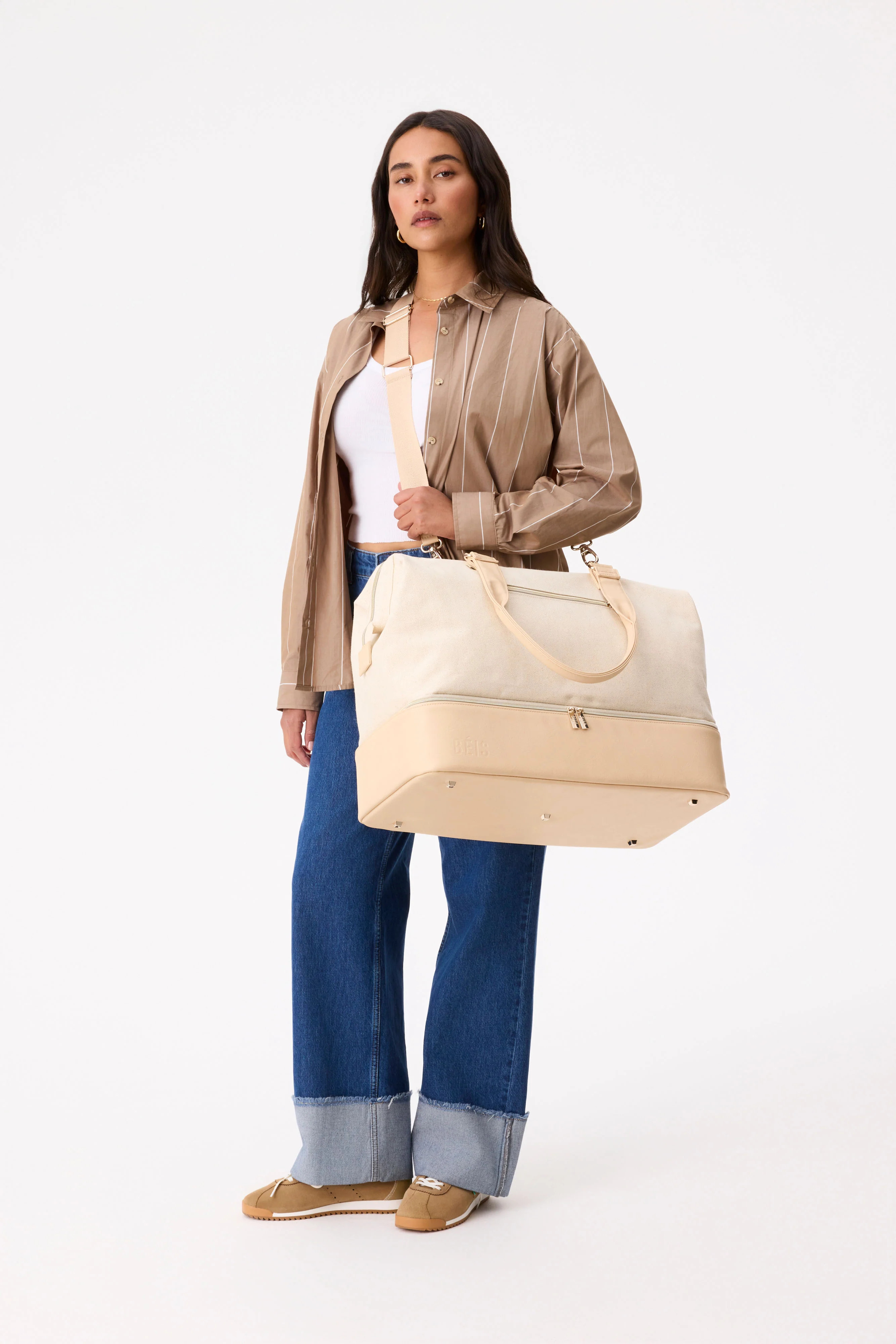 BÉIS 'The Weekender' in Beige - Beige Travel Bag & Overnight Bags | BEIS