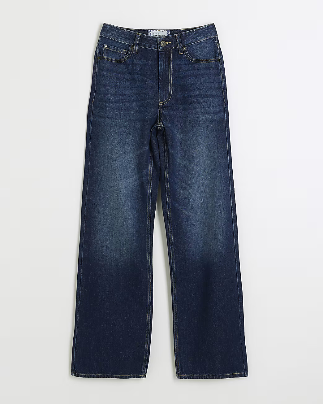 Blue high waisted relaxed straight fit jeans | River Island (UK & IE)