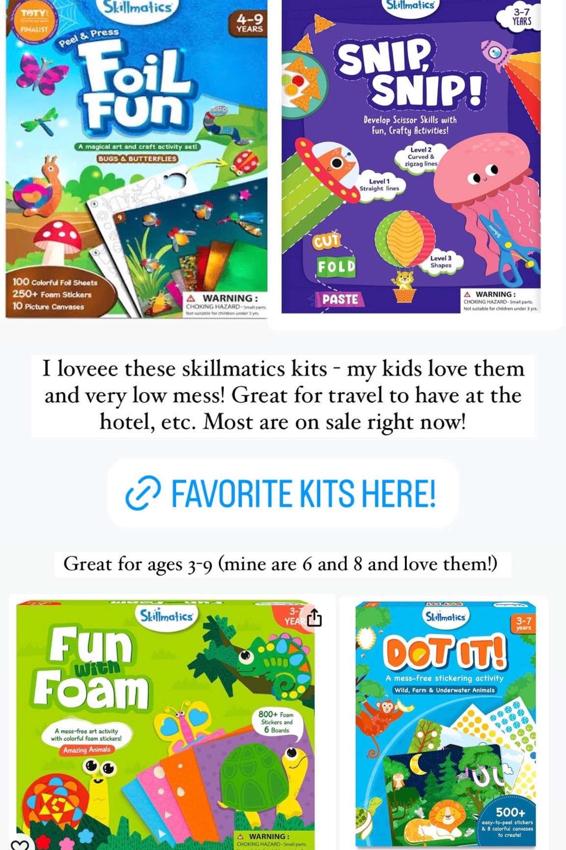 Best art kits for kids! Great DIY crafts for kids ages 3-9! travel toys and gifts for boys and girls ages 3, 4, 5, 6, 7, 8, 9!

#LTKFamily #LTKFindsUnder50 #LTKKids