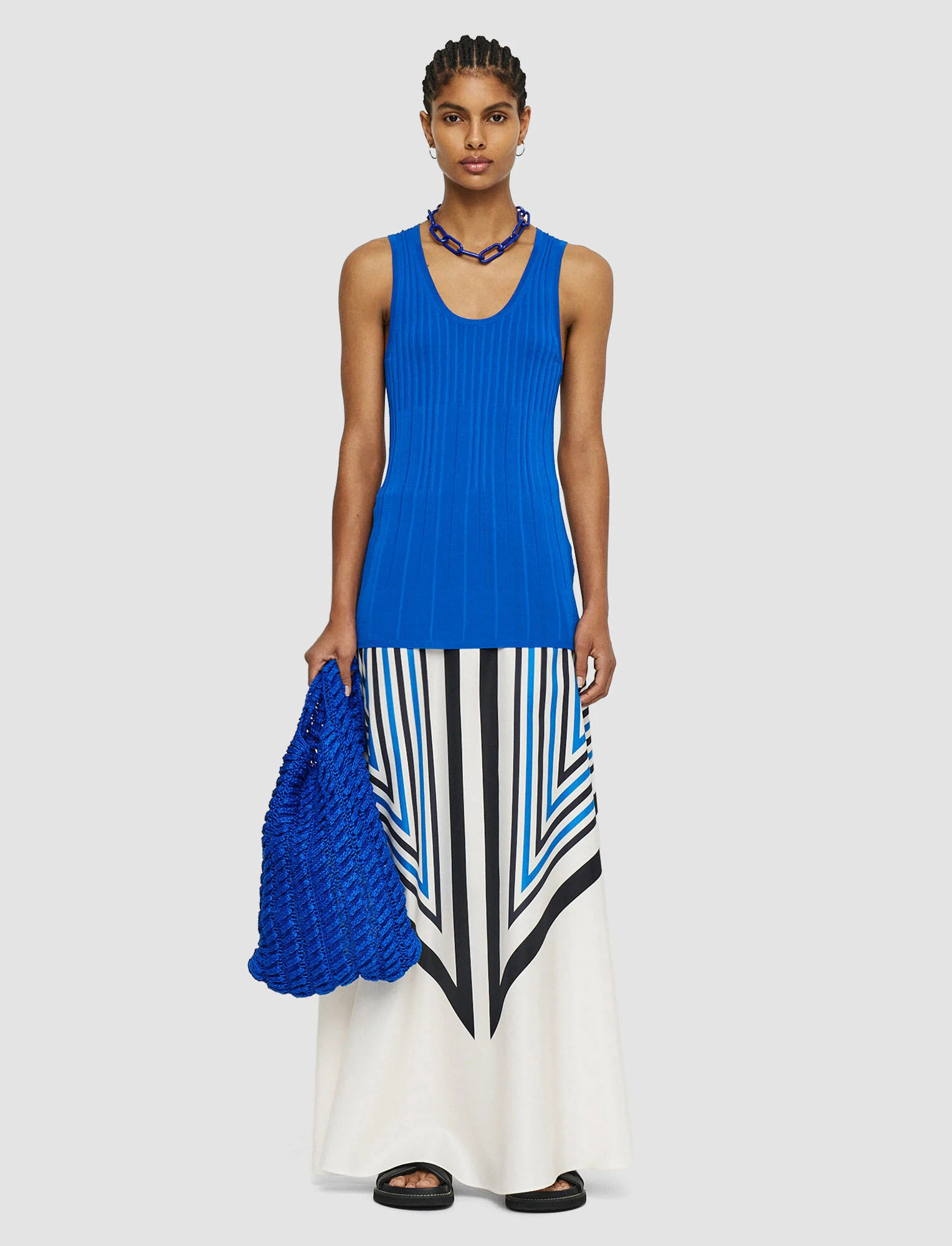Viscose Ribbed Knitted Tank Top | Joseph