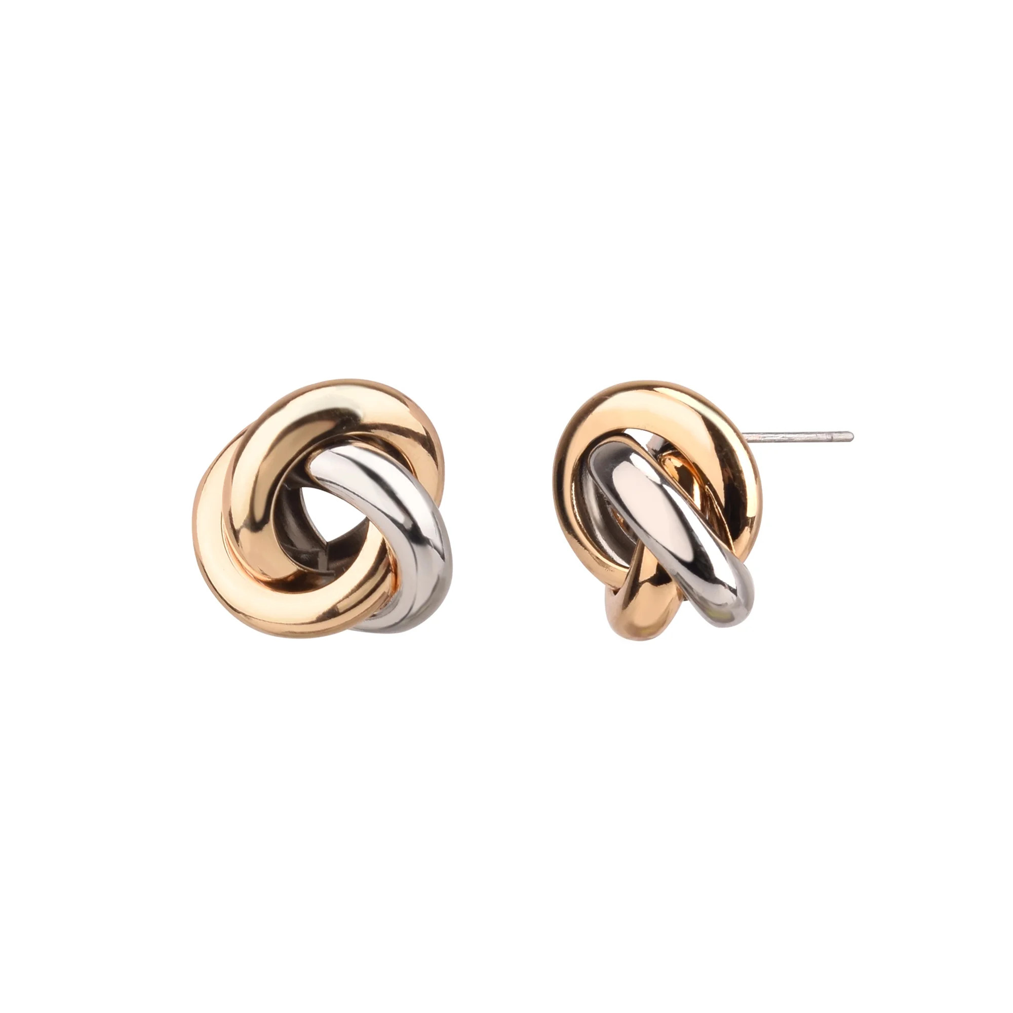 Time and Tru Adult Women's Gold Tone and Silver Tone Knot Post Metal Earring | Walmart (US)