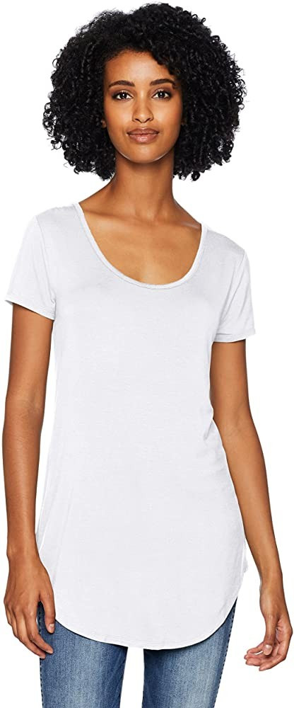 Daily Ritual Women's Jersey Standard-Fit Short-Sleeve Long-Line Scoopneck T-Shirt | Amazon (US)