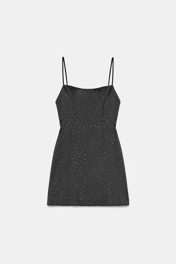 VESTITO CORTO SATINATO STRASS | Zara IT