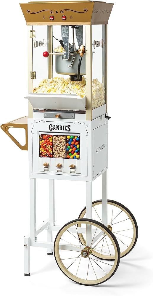Nostalgia Popcorn Maker Machine - Professional Cart With 8 Oz Kettle Makes Up to 32 Cups - Vintag... | Amazon (US)
