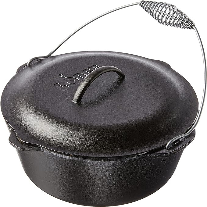 Lodge 7 Quart Pre-Seasoned Cast Iron Dutch Oven with Lid - Wire Bail Handle for Easy Transfer fro... | Amazon (US)