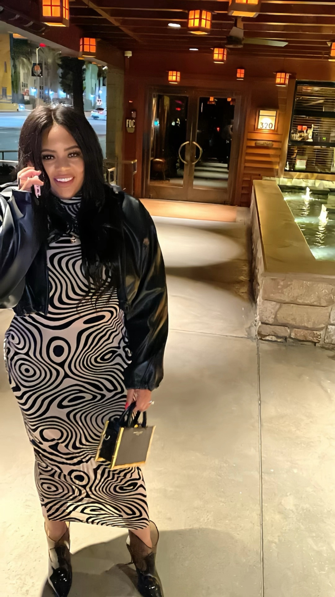 Date night dinner ready after work. 💫
Unlisted:
Cropped Leather jacket- khy 
Bamboo B tote- Brandon blackwood
Dress- F Nova

#LTKmidsize #LTKplussize #LTKshoecrush