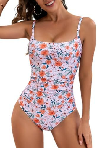 Eomenie Women's One Piece Swimsuits Tummy Control Ruched Bathing Suit 1 Piece Swimwear | Amazon (US)