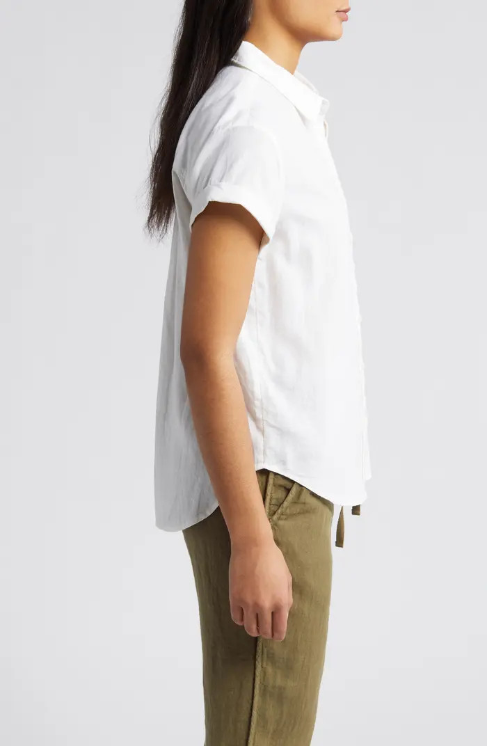 Linen Blend Camp Shirt | Nordstrom