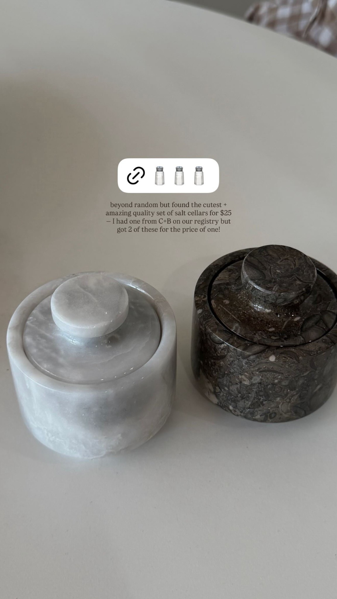 beyond random but found the cutest + amazing quality set of salt cellars for $25 — I had one from C+B on our registry but got 2 of these for the price of one!

#LTKSaleAlert #LTKHome