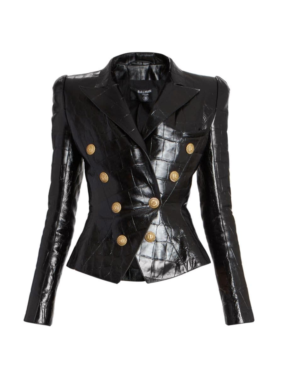 Embossed Leather Jacket | Saks Fifth Avenue