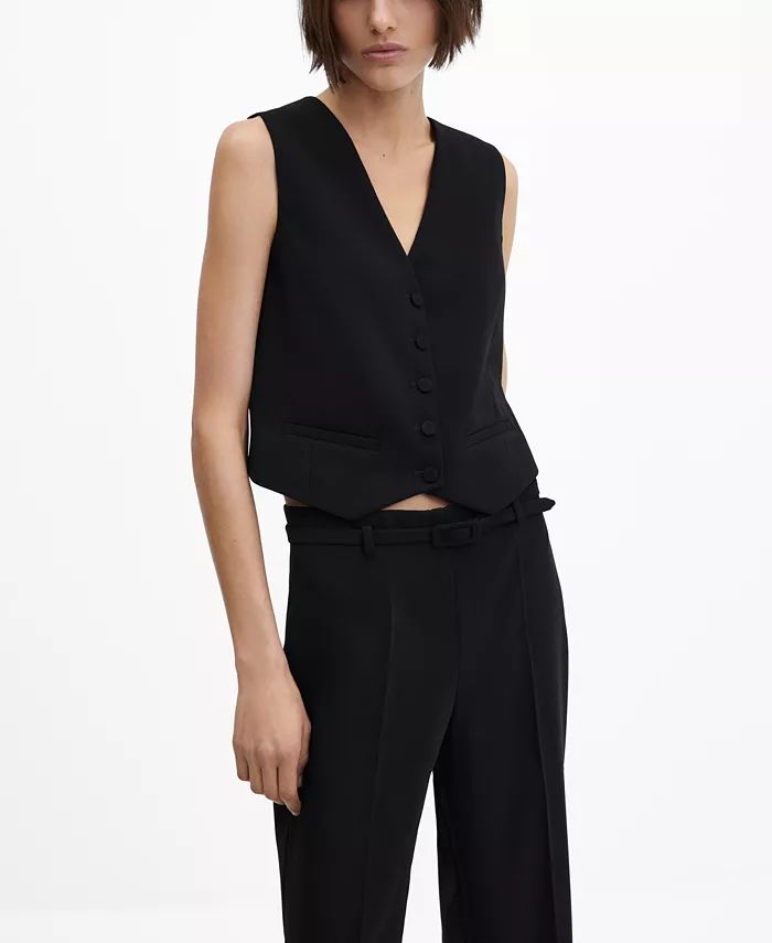 MANGO Women's Buttons Detail Suit Vest - Macy's | Macy's