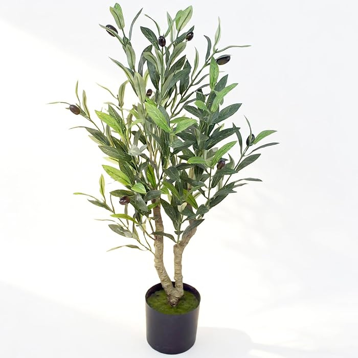 Artificial Olive Potted Tree, 28" Tall Tabletop Fake Olive Tree with Fruits Lifelike Faux Greener... | Amazon (US)