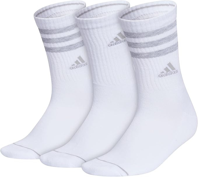 adidas Women's Crew Socks with Arch Compression 3-Pack, Comfortable, Sweat-Wicking, Stylish 3-Str... | Amazon (US)