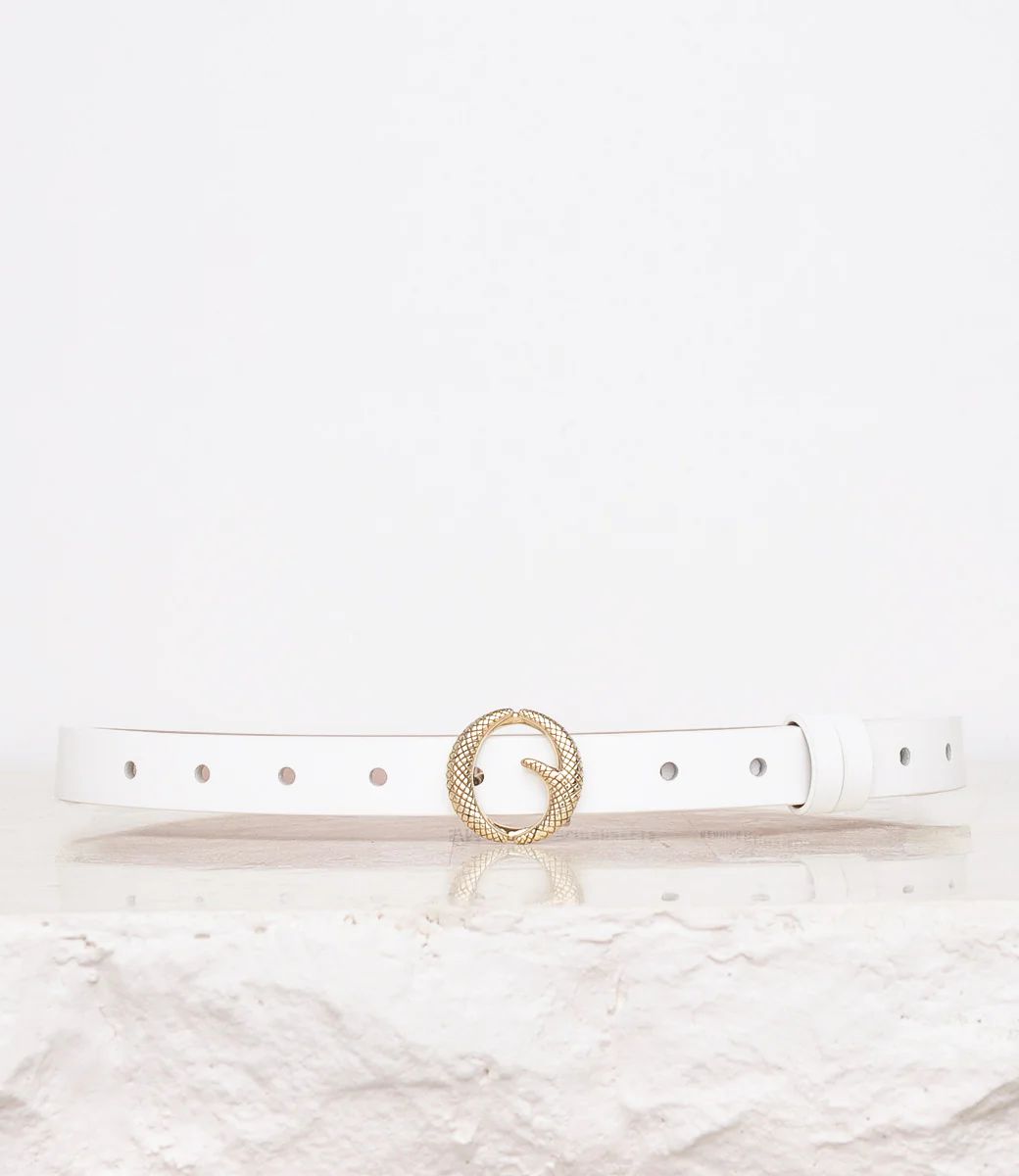 Mini Brass & White Belt | Clinch Belts