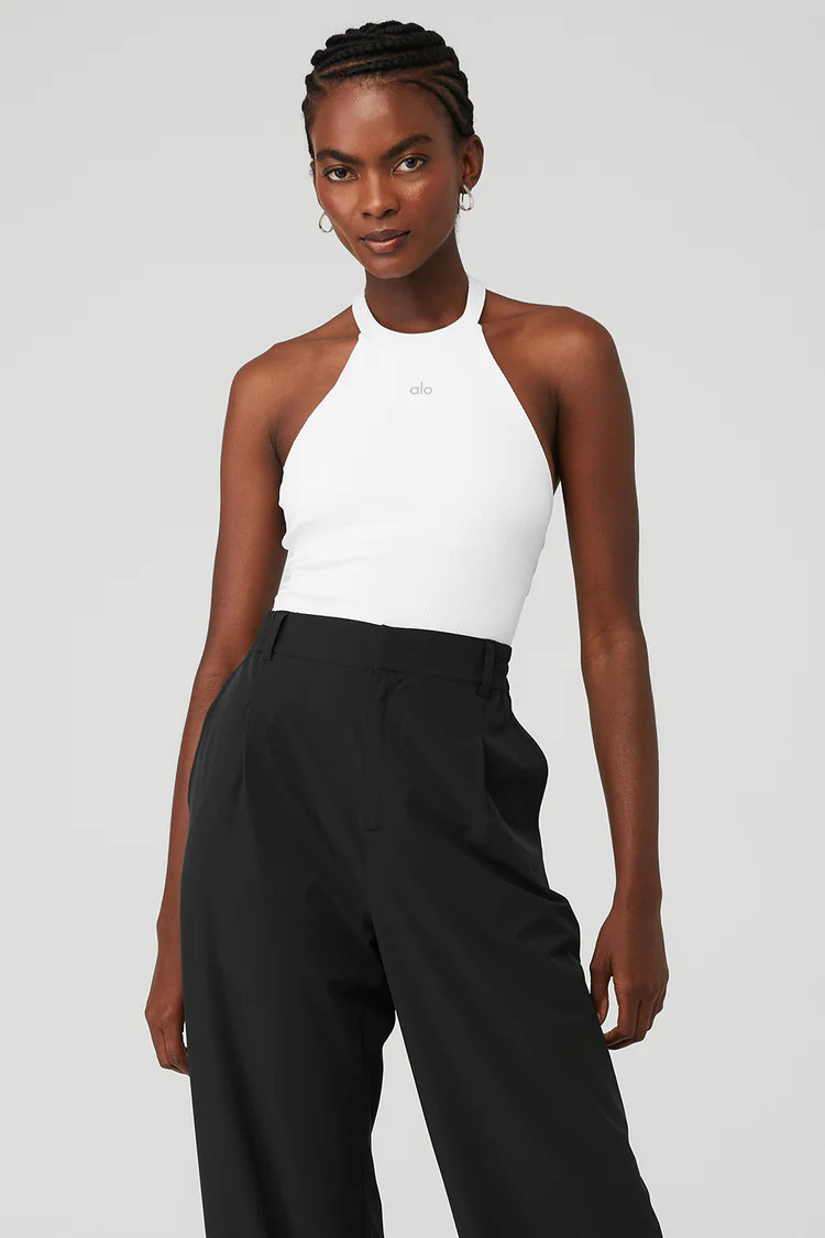 Goddess Rib Prime Time Halter Bodysuit | Alo Yoga (US)