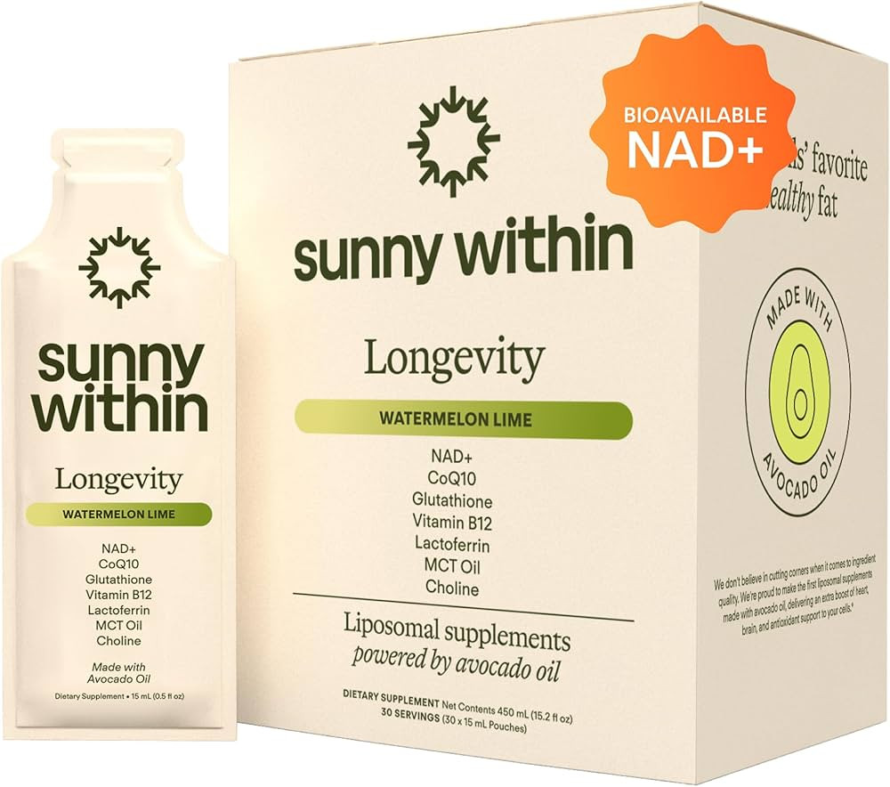 Longevity - Cellular Health Supplement w/Bioavailable Liquid NAD+, Glutathione, CoQ10, B12, MCT, ... | Amazon (US)