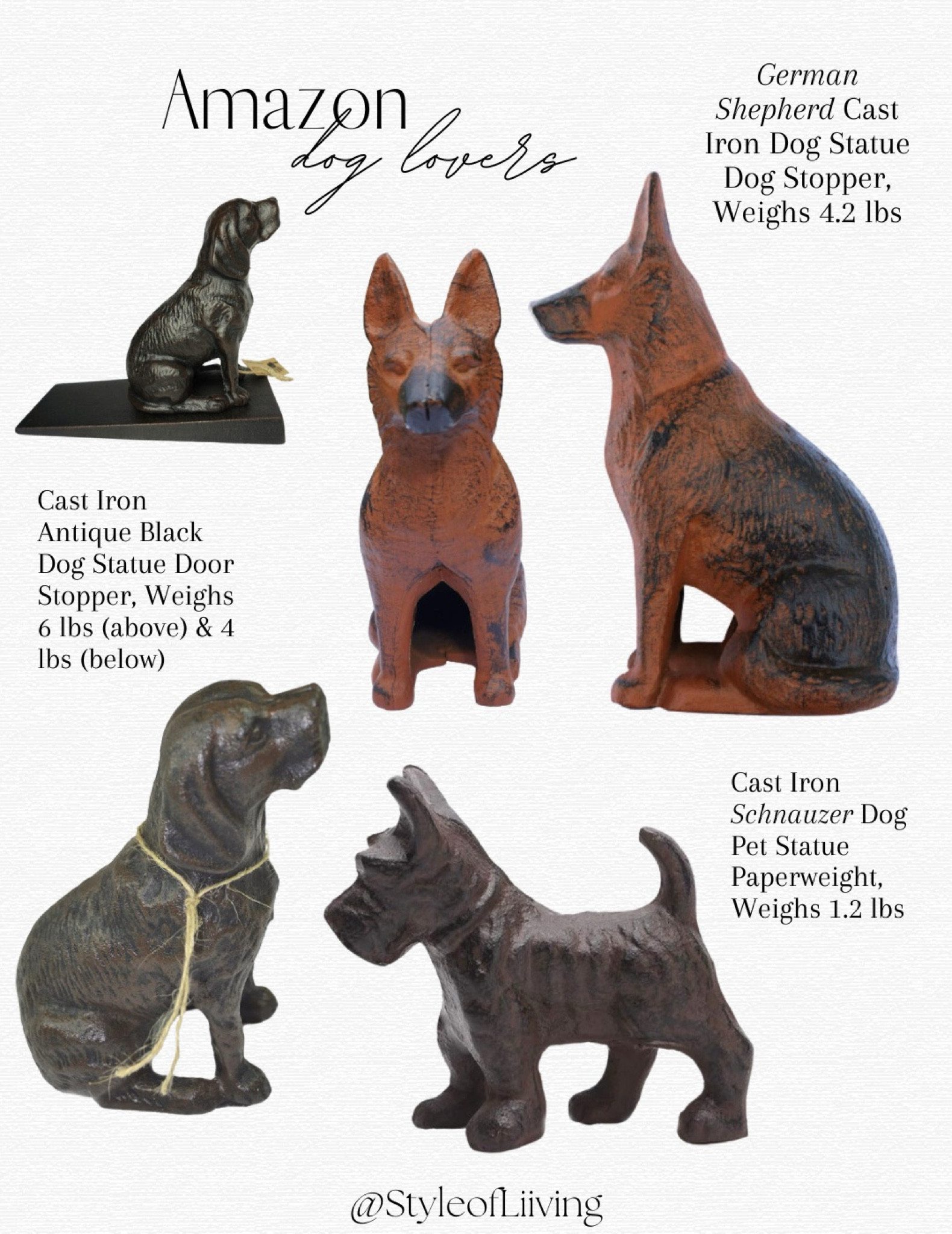 Cast iron dog statue door stoppers for pet lovers! #founditonamazon #amazonhome #amazonfinds

#LTKhome #LTKfindsunder50 #LTKfindsunder100