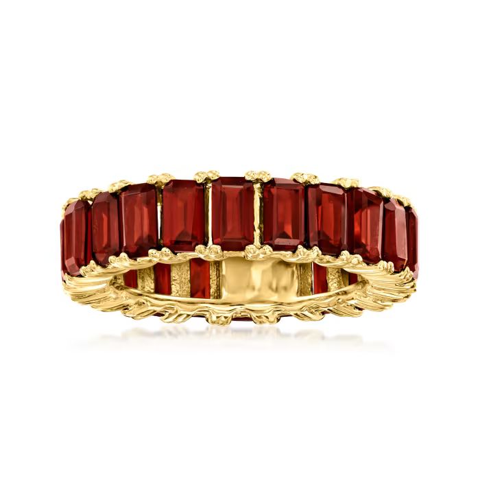 9.00 ct. t.w. Garnet Eternity Band in 18kt Gold Over Sterling. Size 7 | Ross-Simons