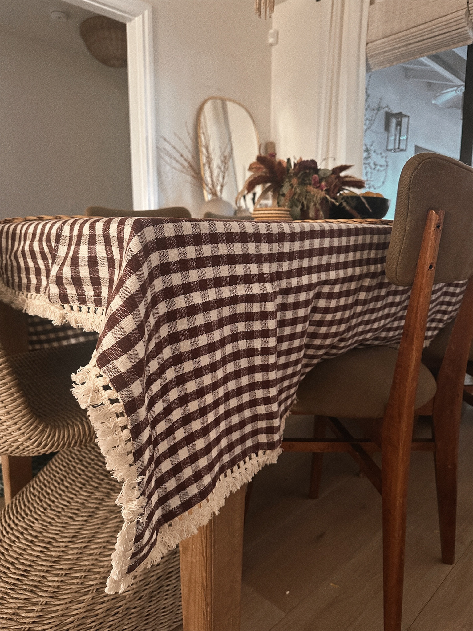 Checkered fall tablecloth beautiful for a fall table setting 

#LTKHome