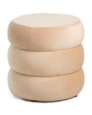17.5in Triss Velvet Ottoman | TJ Maxx