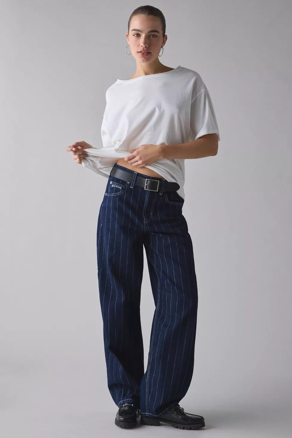 BDG Logan Printed Buckle Baggy Barrel Jean | Urban Outfitters (US and RoW)