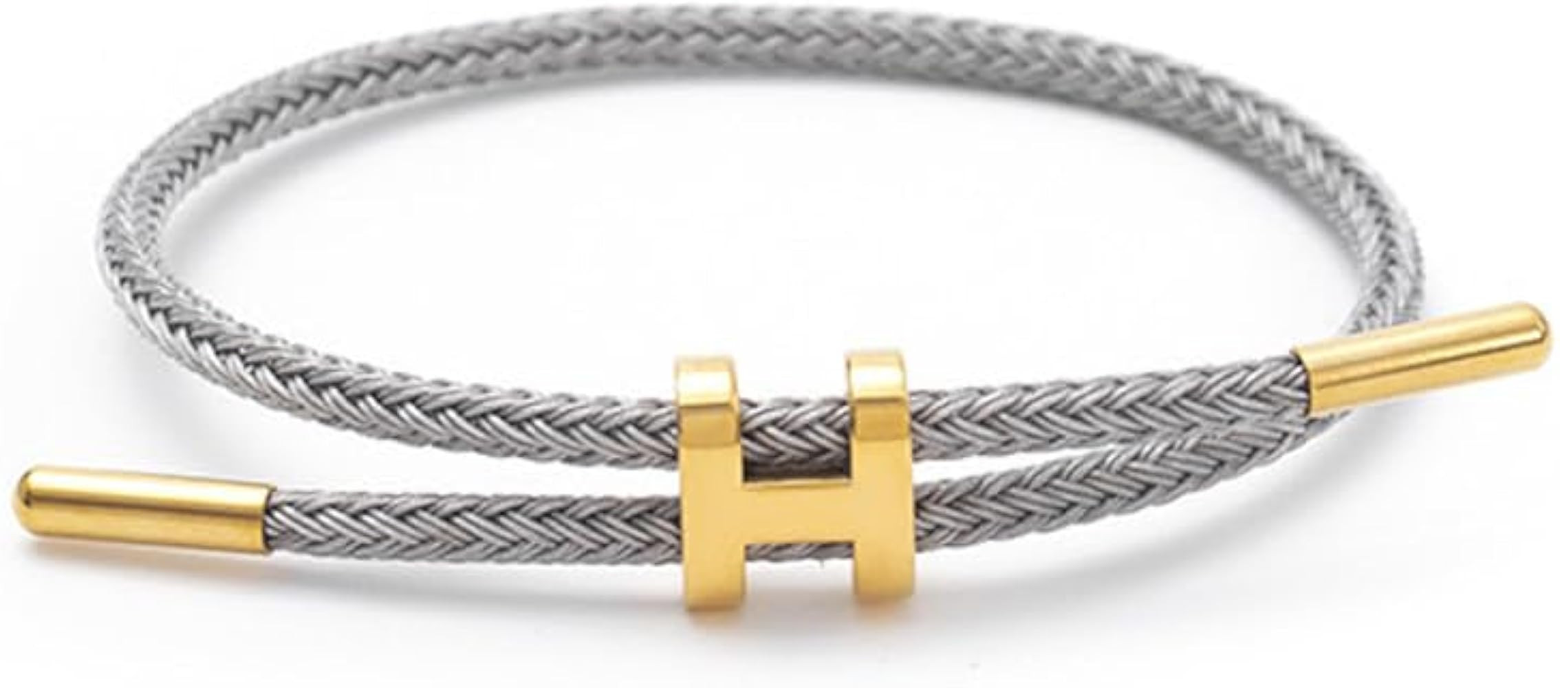 Steel Bracelet Link, Adjustable H-shape Wire Rope Bracelet, Lucky Jewelry with Titanium Buckle fo... | Amazon (US)