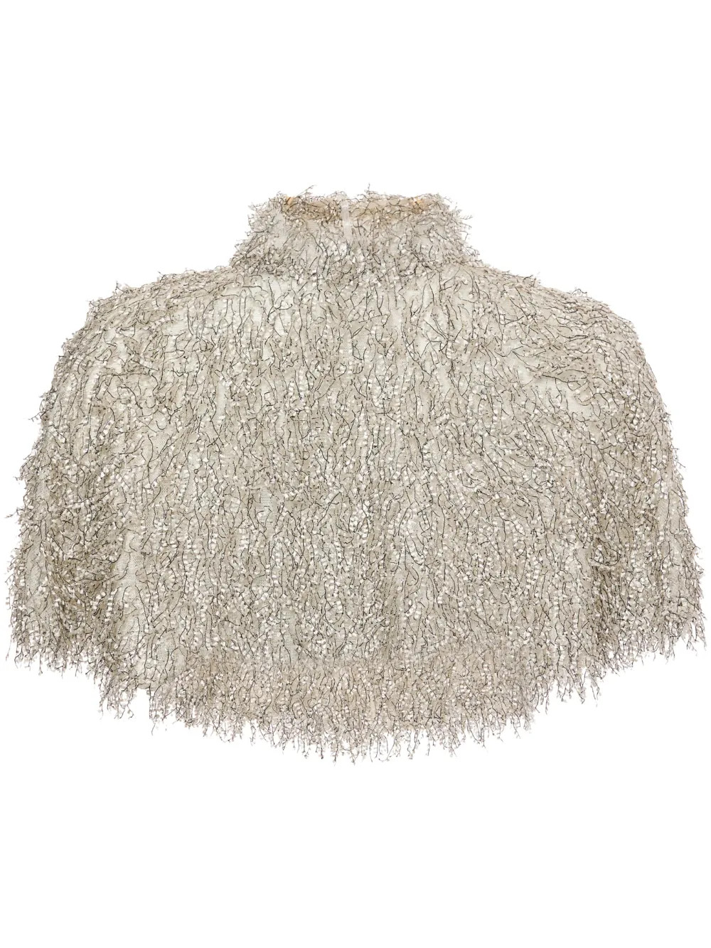 Unreal Fur Bon high-neck Cropped Cape | Neutrals | FARFETCH | Farfetch Global