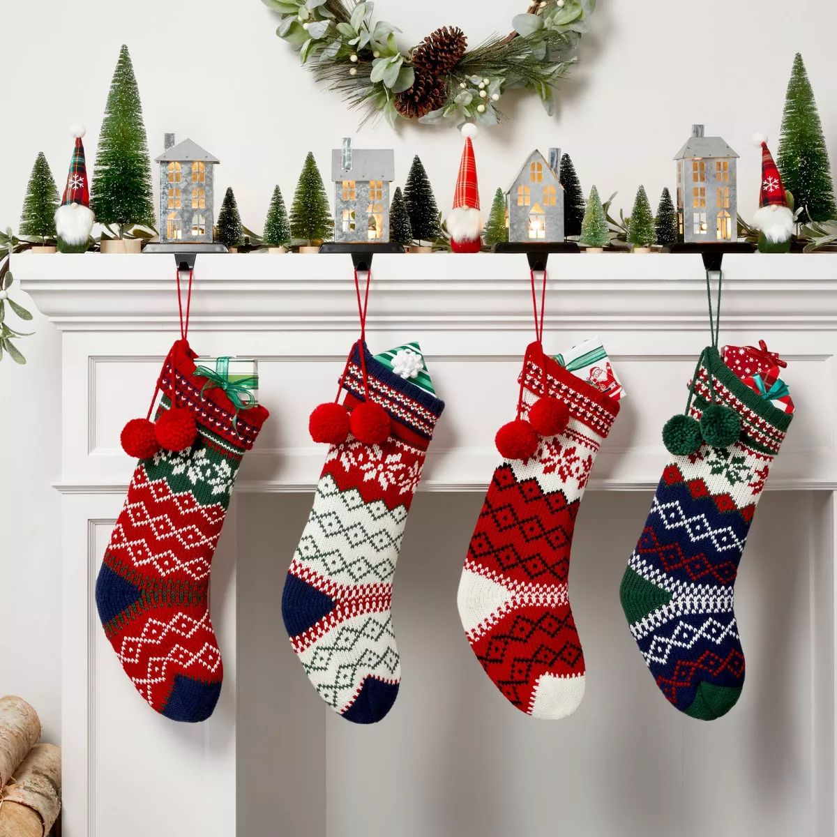 4pk Galvanized Metal House Christmas Stocking Holder - Wondershop™ | Target