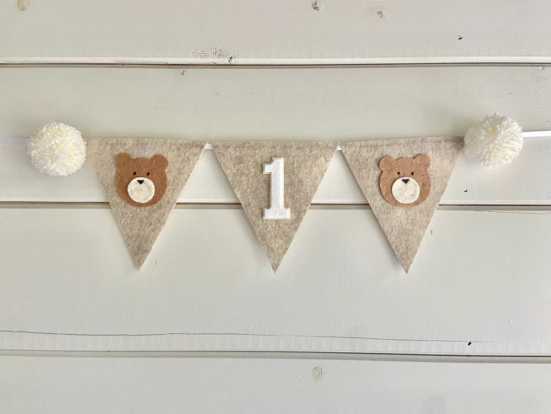 Teddy Bear High Chair Banner Beary 1st Birthday Party Bear Highchair Banner Woodland Birthday Par... | Etsy (US)