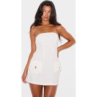 White Structured Bow Detail Mini Dress | PrettyLittleThing US