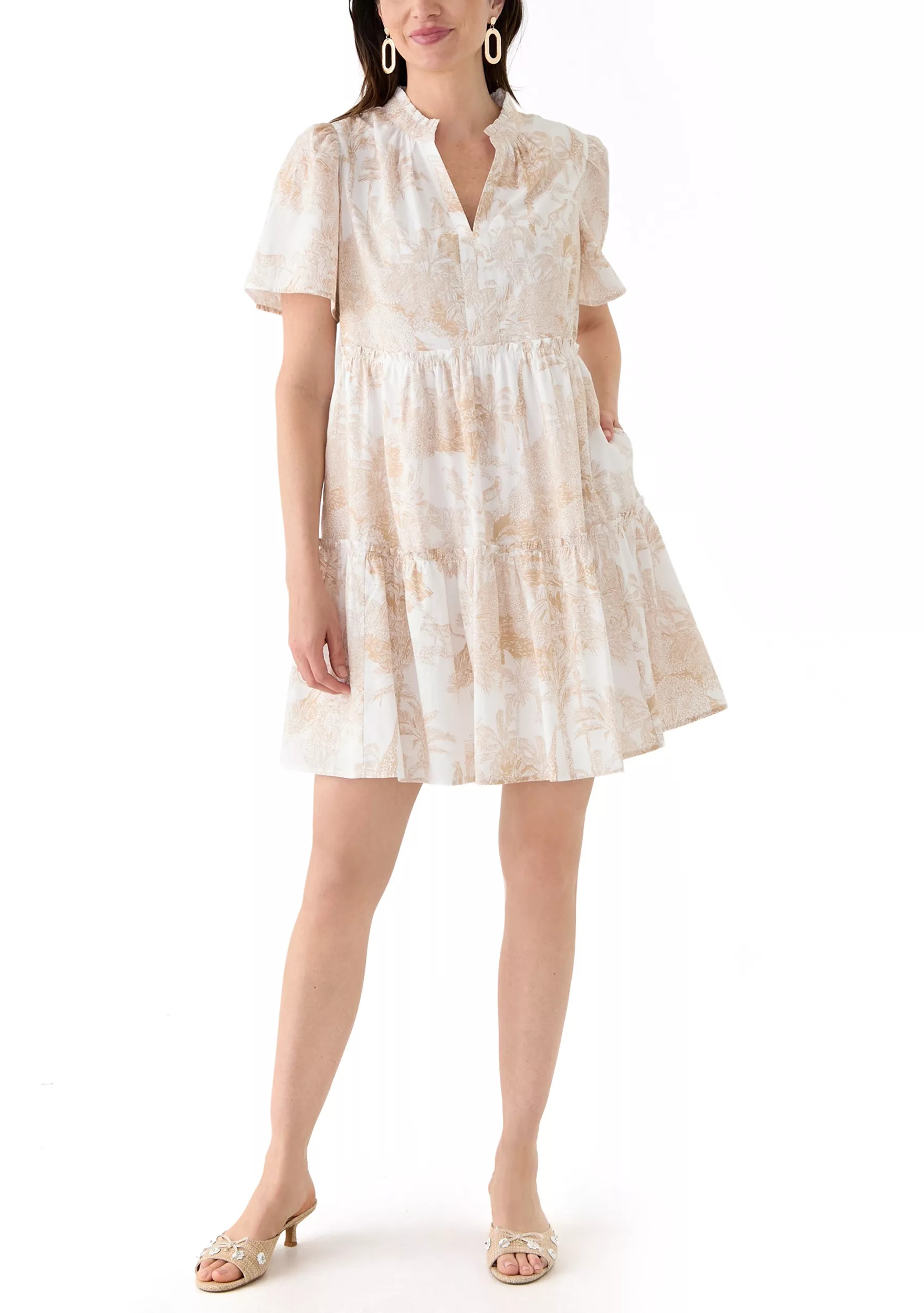 Women's Printed Peasant Dress | Belk