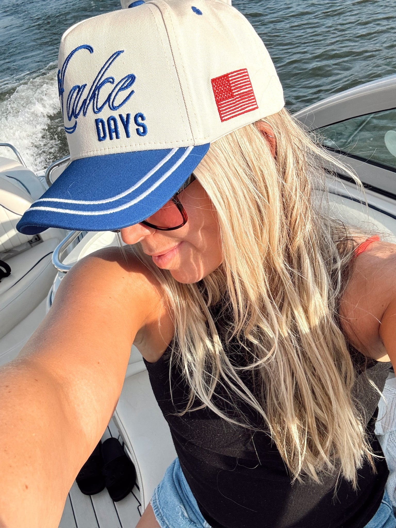 More Lake Days - Royal Blue Vintage Trucker Hat | KenzKustomz