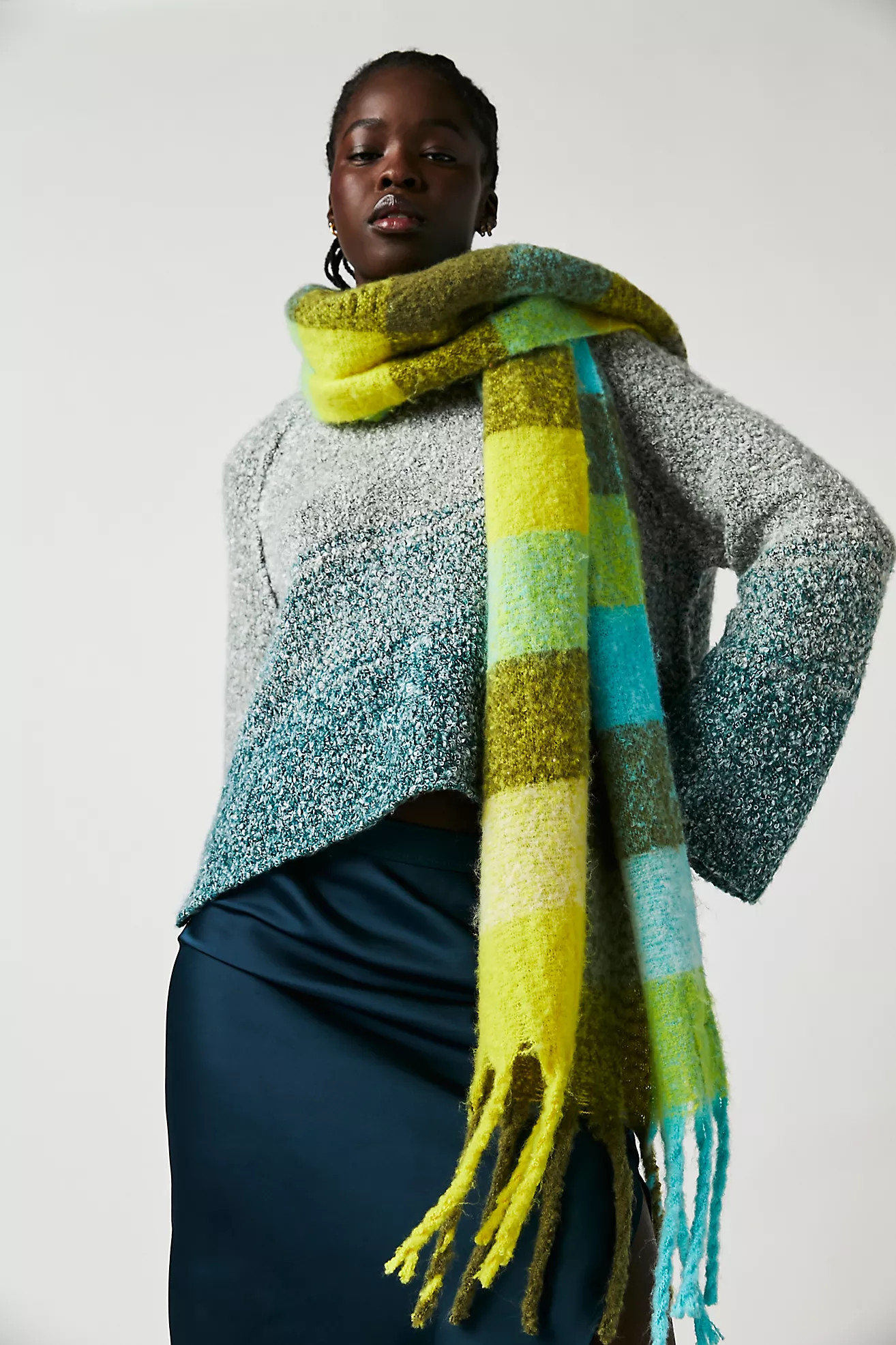 Piper Plaid Recycled Blend Fringe Scarf | Free People (Global - UK&FR Excluded)