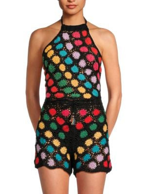 Agua Bendita Spritz Lula Halter Crochet Crop Top on SALE | Saks OFF 5TH | Saks Fifth Avenue OFF 5TH