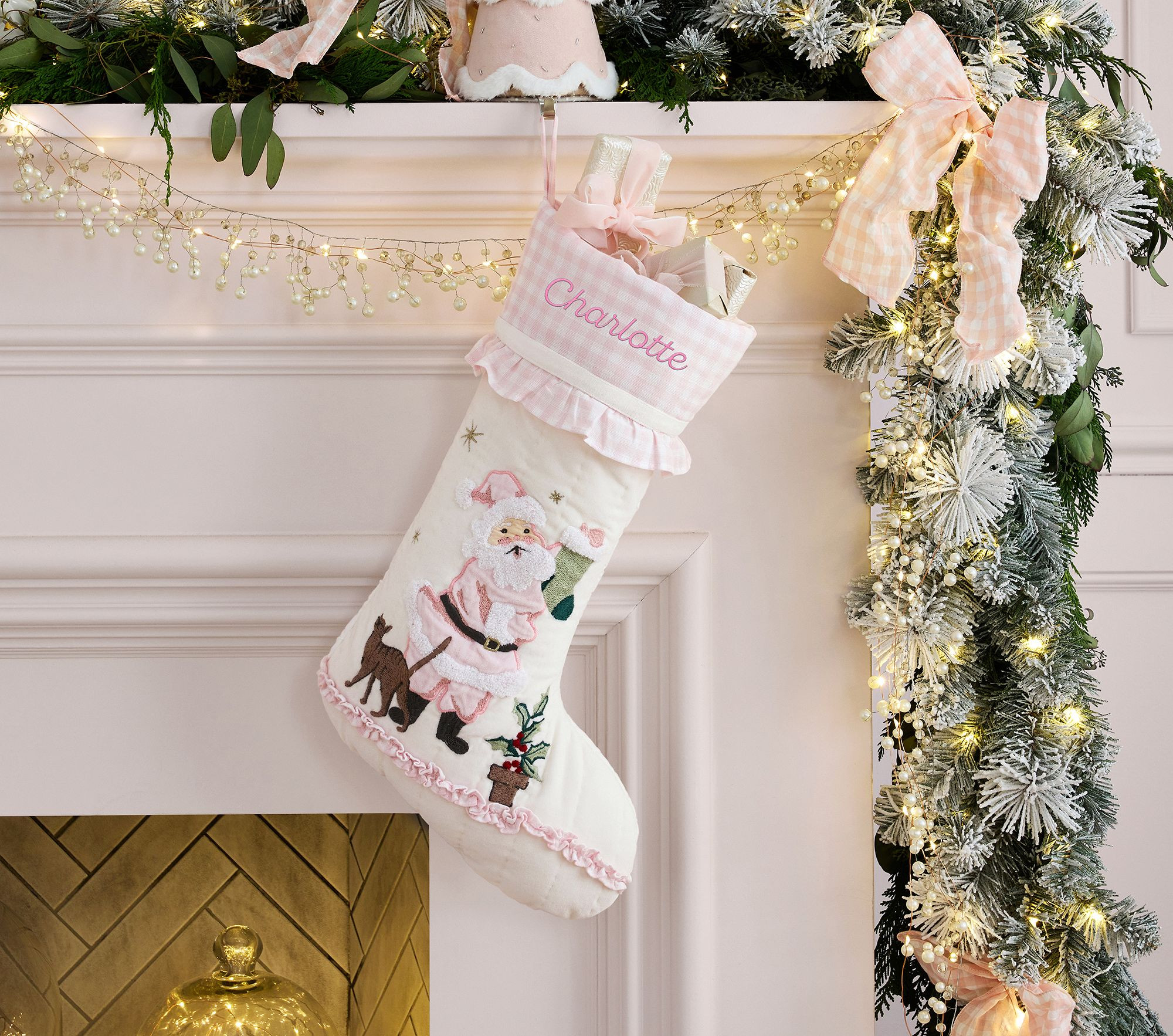 Pink Quilted Christmas Stocking Collection | Pottery Barn Kids