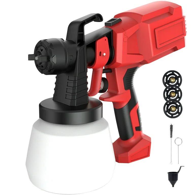 600W Paint Sprayer Gun, Doosl 800ml Electric Airless HVLP Paint Sprayer with 3 Nozzles for Inside... | Walmart (US)