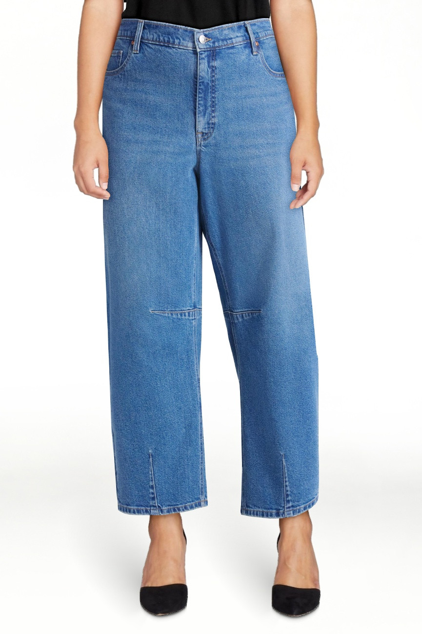 Sofia by Sofia Vergara Women's and Women's Plus Barrel Super High Rise Jeans, 27" Inseam, Sizes 0... | Walmart (US)