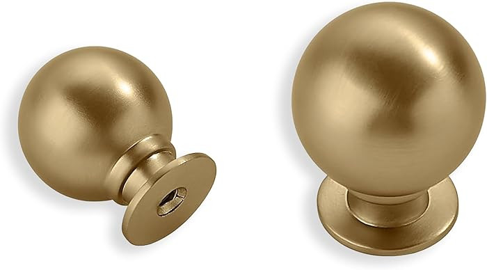 5 Pack Solid Champagne Bronze Knob Hardware Drawer Handles Cabinet Handle, Vanity, Bathroom Handl... | Amazon (US)