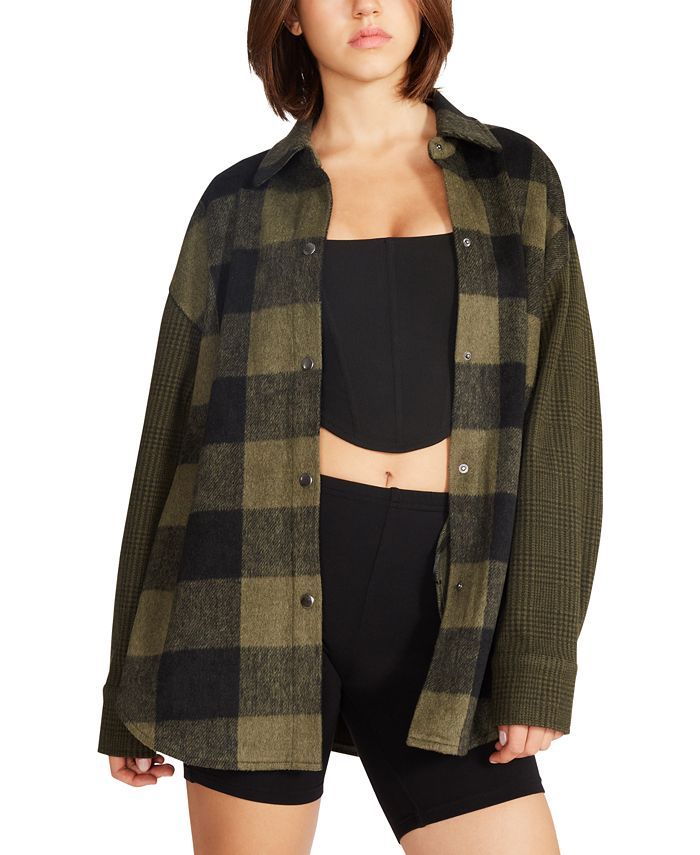 Steve Madden Women's Sophia Plaid Shacket & Reviews - Jackets & Blazers - Women - Macy's | Macys (US)