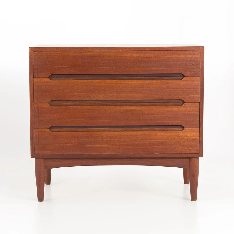 Mid Century Modern Danish Teak 4 Drawer Dresser Chest - mcm | Etsy (US)
