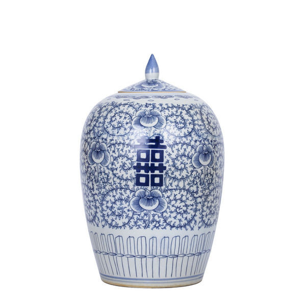 Blue & White Floral Double Happiness Ginger Jar | Scout & Nimble