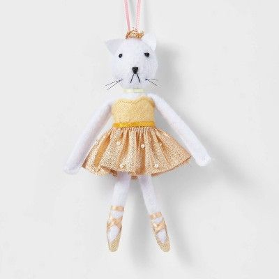 Cat Ballerina with Yellow Dress Christmas Tree Ornament - Wondershop™ | Target