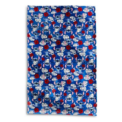 Vera Bradley Women's Disney Lilo and Stitch Fleece Essential Throw Blanket Stitch Monstera Blue | Target