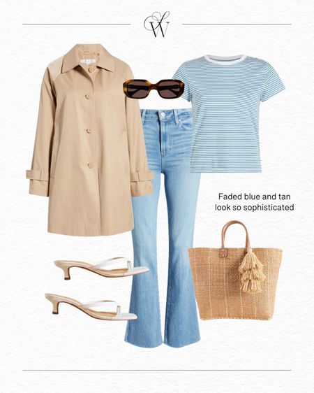 Right now, soft blue is trending and it looks amazing when paired with faded denim. Try adding a white third piece over the combo, a khaki trench or even a bright red jacket works perfectly with faded blue.

#LTKstyletip #LTKshoecrush #LTKover40