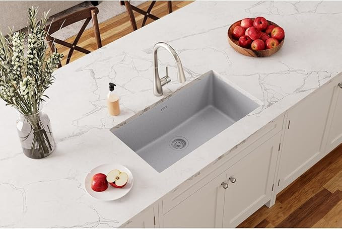 Elkay Quartz Classic ELGRU13322GS0 Greystone Single Bowl Undermount Sink | Amazon (US)