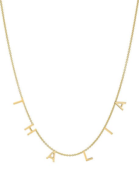 Zoe Lev Jewelry Personalized 14k Gold 6 Mini Initial Necklace | Neiman Marcus