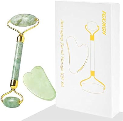 Jade Roller Gua Sha Set-Jade Roller For Face 2020 UPGRADED FGXJKGH Facial Roller Massager Body Ey... | Amazon (US)