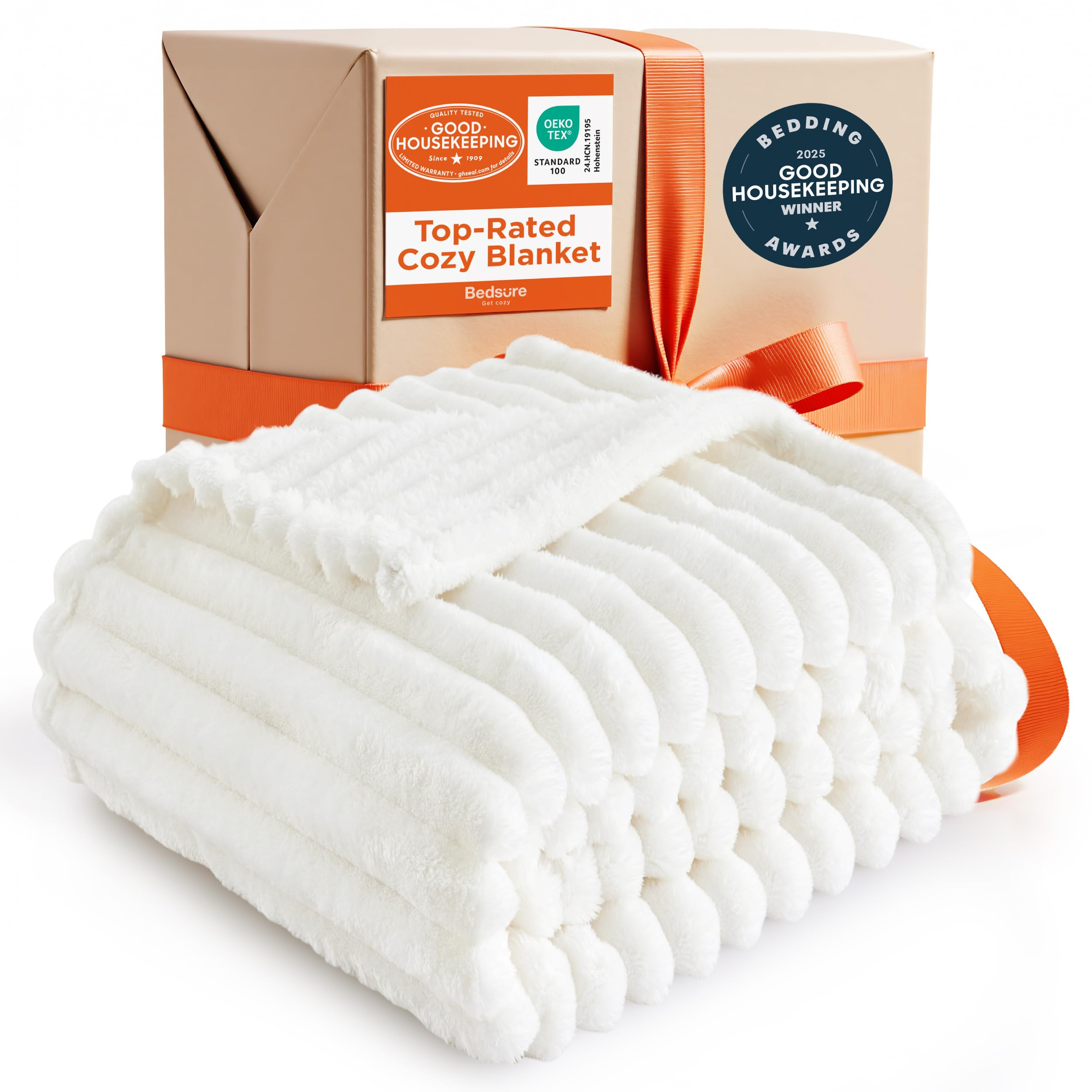 Bedsure GentleSoft White Throw Blanket for Couch - Cozy Blanket for Women, Cute Fleece Throw for ... | Amazon (US)